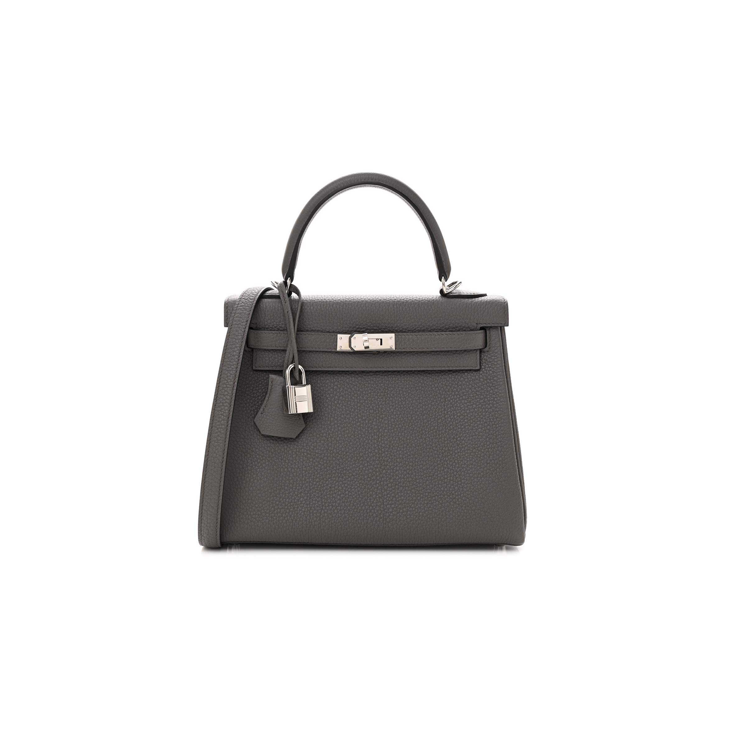 HERMÈS TOGO KELLY 25 RETOURNE ETAIN (25*17*7cm) 